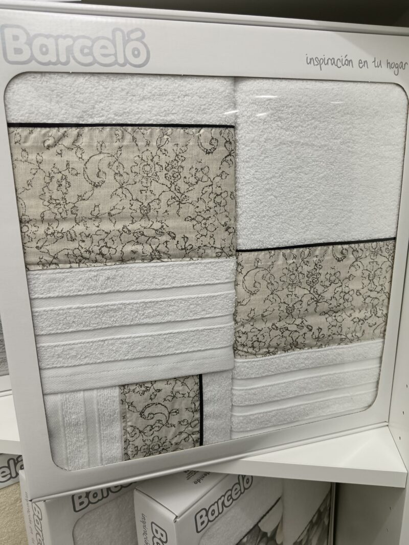 Juego de toallas FLORAL BLANCO