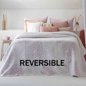 Colcha verano REVERSIBLE LILIT malva 135-150