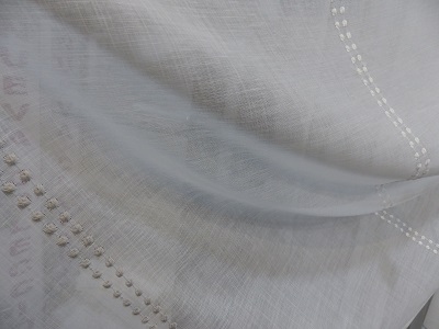 Visillo bordado IRATI blanco-gris