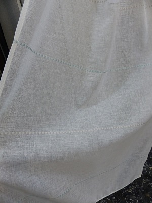 Visillo HOMS raya aguamarina-gris