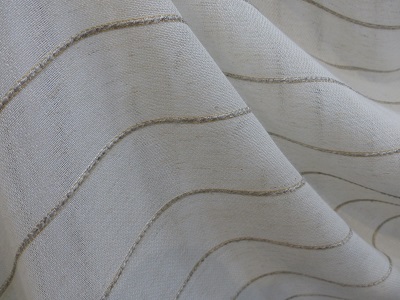 Visillo 9038 beige raya marrón 10% lino