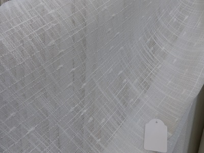 Visillo BELLAGIO plumeti blanco